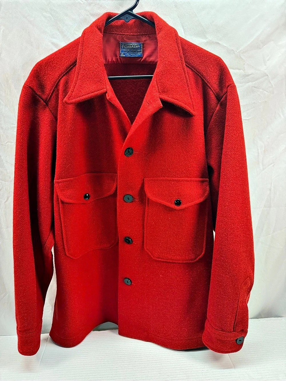 Pendleton Virgin Wool Button Front Jacket Red XL Men’s Made in USA
